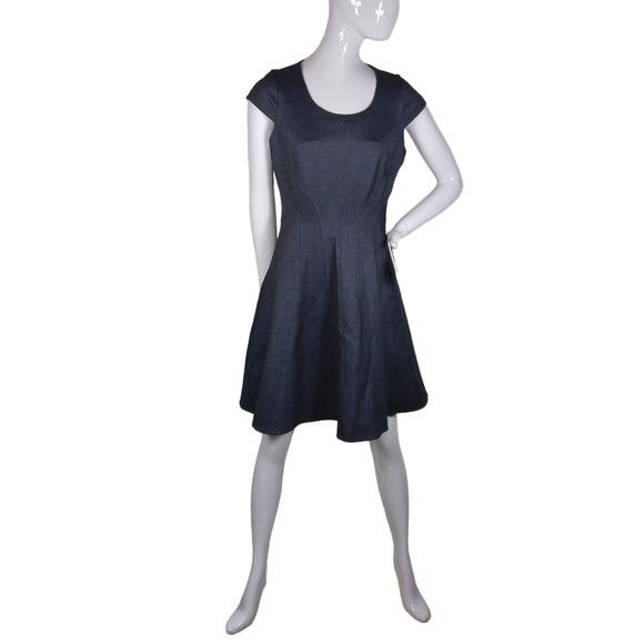 Tommy Hilfiger Indigo Fit and Flare Dress Size 8 Sparkle Denim Look Stretchy - Picture 6 of 15